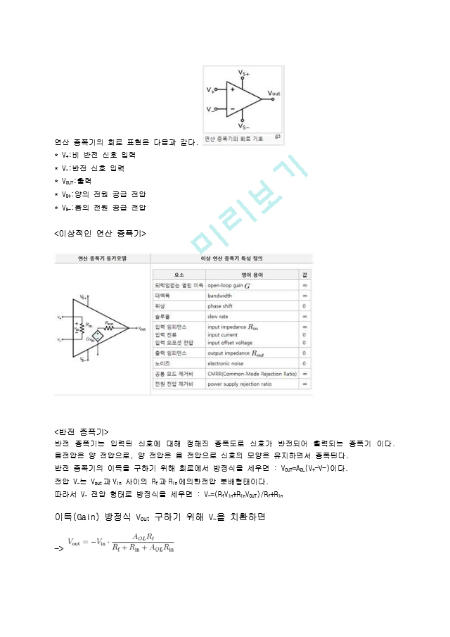 [전자회로실험 예비레포트] 선형 및 비선형 연산증폭기 회로 예비레포트.hwp